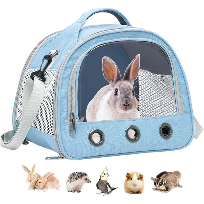 Переносна сумка-переноска для птахів Vogeltransport - Легка, дихаюча сумка для папуг, хом'яків та інших дрібних тварин (Світло-блакитний)