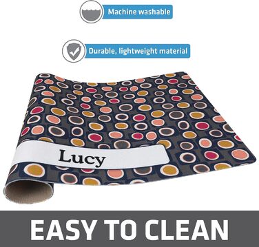 Килимок для годівлі домашніх тварин Drymate Paw Dots - чорний, 12' x 20' (для собак та котів)