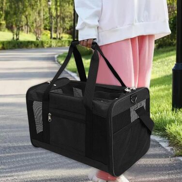 Сумка-переноска для собак Haustier, рожева, з тканини Oxford, складна, для подорожей