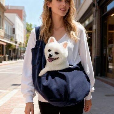 Транспортувальна сумка-слінг для собак та котів, блакитна | Зручна переноска для маленьких тварин на прогулянку та подорожі