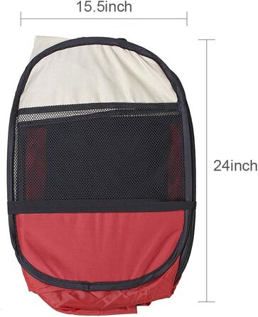 Килимок для собак та котів, портативний, складаний, 31 x 23 см, бежевий та червоний