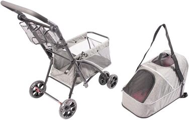 Візок для собак Laroy Group Hundebuggy Pet Buggy Deluxe сірий, 99 x 79 x 49 см, для собак з проблемами мобільності