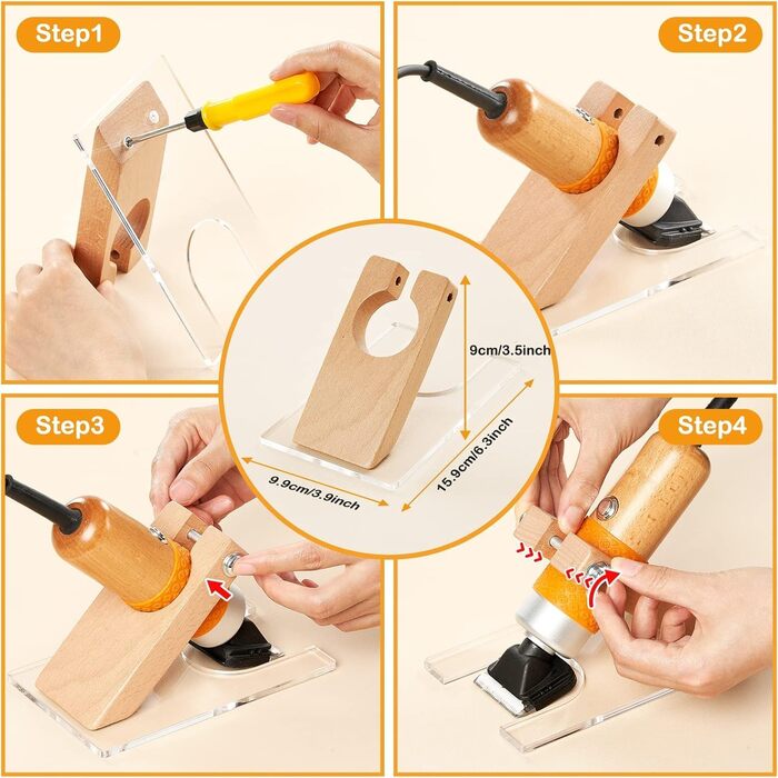 Електричний тепихарський ножик з регулюванням глибини зрізу, машинка для стрижки собак, 6 швидкостей, для тварин та килимів (Помаранчевий)