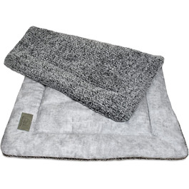 Підстилка для собак KaraLuna, 80 x 55 см, сіра. Легка, миється, 3 розміри. М'яка підстилка-коврик для собак