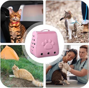 Транспортна сумка для котів, переноска для тварин | Дихаюча переноска для котів, маленька переноска для котів та собак, портативна сумка для тварин у дорогу Рожева