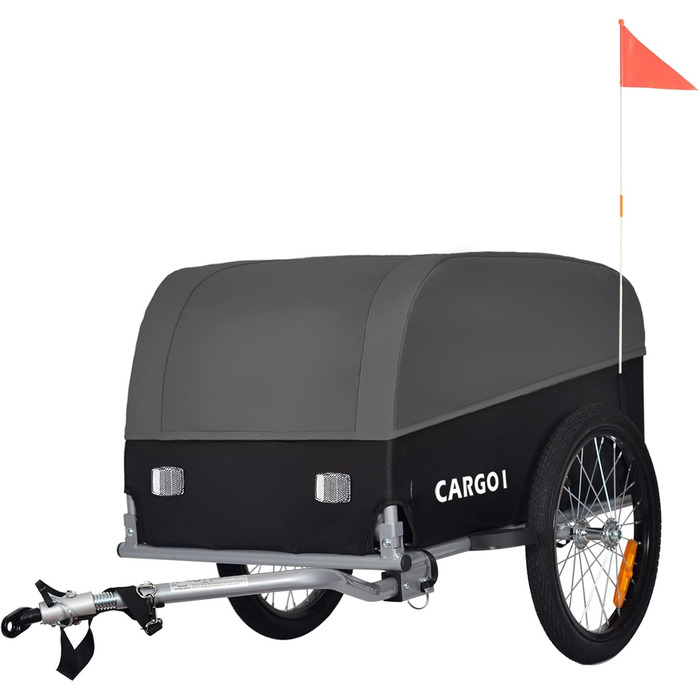 Фаркоп-причіп Tiggo VS Cargo для велосипеда, вантажний, складний, об'єм 120 л, зелений (сірий)