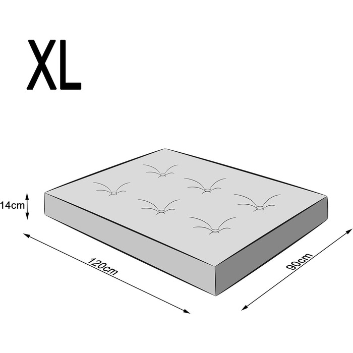 Ліжко для собак DOGGY, прямокутне, матрац, лежанка, кошик, для маленьких собак, [XL] 120 x 90 см, антрацит