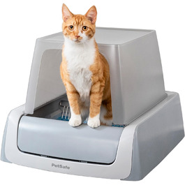 Автоматичний туалет для котів PetSafe ScoopFree з кришкою, самочистящийся, друга генерація, з вбудованим монітором здоров'я, сірий