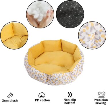 Кругле ліжко для собак та котів, плюшеве, з матеріалу PP бавовна, коричневий леопард (L)