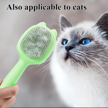 Щітка для собак маленьких порід самоочищувана - регульована, рожева та зелена