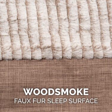 Лежак для собак і котів Furhaven Sofa, охолоджуючий гель, ортопедична піна, плюш, знімний чохол, велика, Woodsmoke