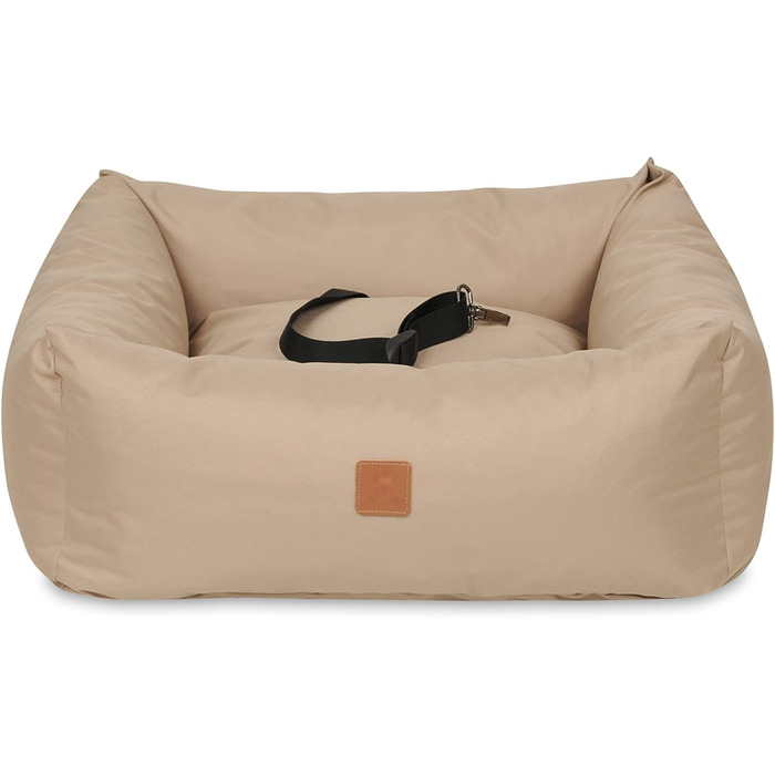 Автокрісло для собак NYVIPet Julian, 56x51 см, Cappuccino - водовідштовхувальне, з повідком та кріпленням для авторемня. Підходить для маленьких собак. Найкращий комфорт, Oeko-TEX® сертифікат