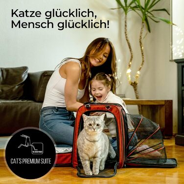 Транспортна переноска для котів You Decide Munich Cat Premium Suite LX (червона) з туалетом, складна