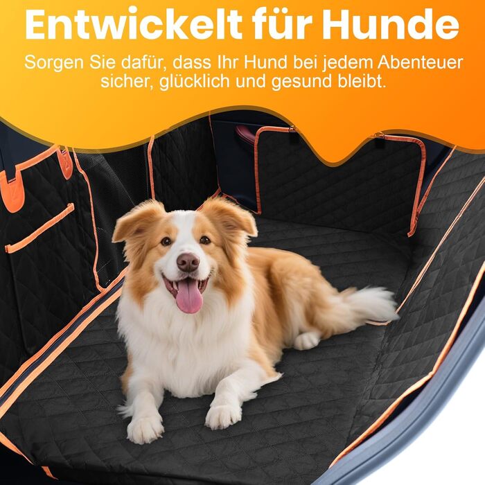 Захист для заднього сидіння авто для собак, 600D, водовідштовхувальний, стійкий до подряпин, з боковими захистами та оглядовим вікном, універсальний, для собак