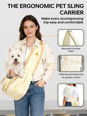 Сумка-переноска для собак і котів, жовта, до 5,4 кг, ергономічна, для прогулянок та подорожей