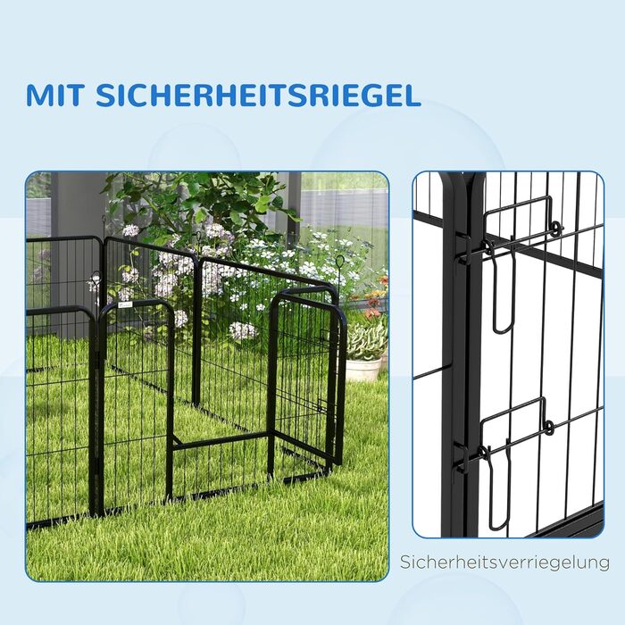 Клітка-загон для цуценят PawHut - металева, 80 x 60 см, чорна