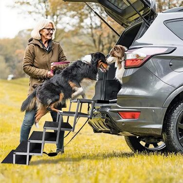 Східці для собак у машину, 6 ступенів, 70 кг, складані, для великих собак та літніх тварин, алюмінієва рамка - для вантажівок та SUV