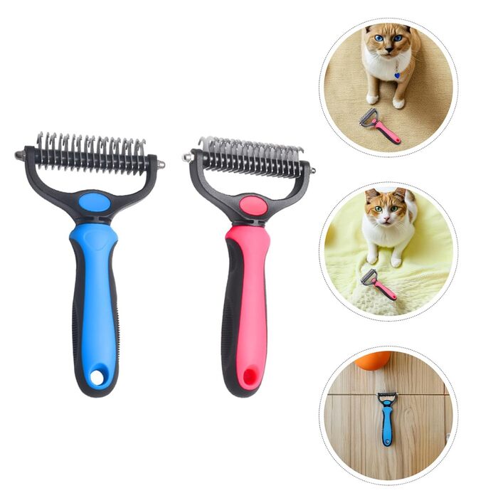 Набір гребінців для грумінгу тварин: видалення комах та розпушування шерсті для собак, кошенят та кішок