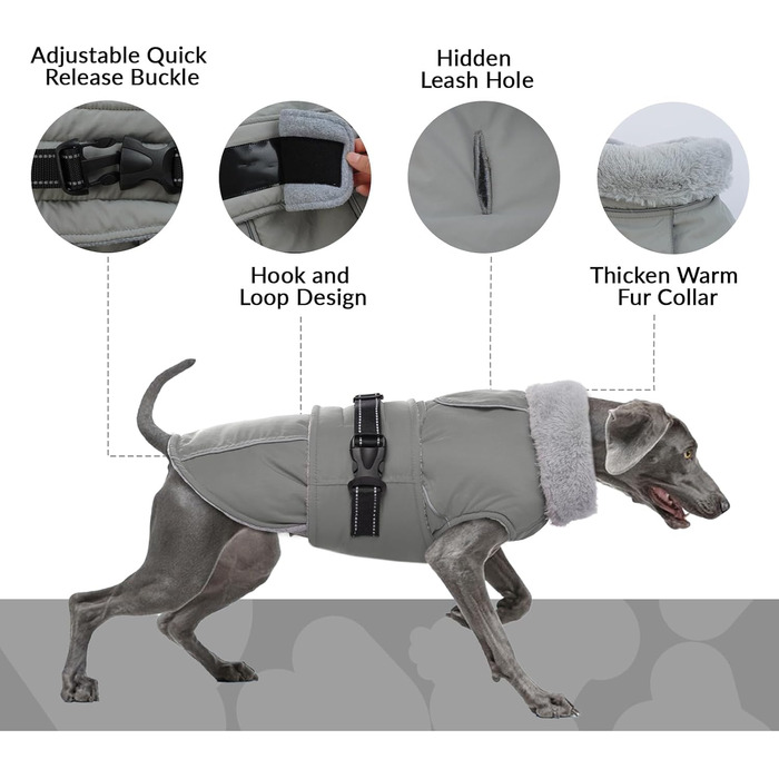 Теплий флісовий халат для собак XXL (Сірий, 2XL) - теплий халат, пуловер для великих собак