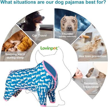 Піжама для собак LovinPet Pitbull, розмір M: блакитний піжамний костюм з принтом восьминога, зручний та легкий для великих собак