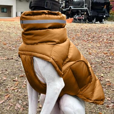 Жовта тепла зимова куртка для собак великих порід, захист від снігу та холоду