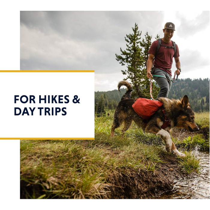 RUFFWEAR Рюкзак-сумка для собак, зручна для тривалих прогулянок і походів, для великих і дуже великих порід, Front Range Day Pack, червоний, розмір L/XL