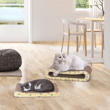 Кігтеточка для котів Nobleza Katze Kratzbrett 2 в 1 з котячою м'ятою, екологічна картонна поверхня, двостороння, 1 шт.