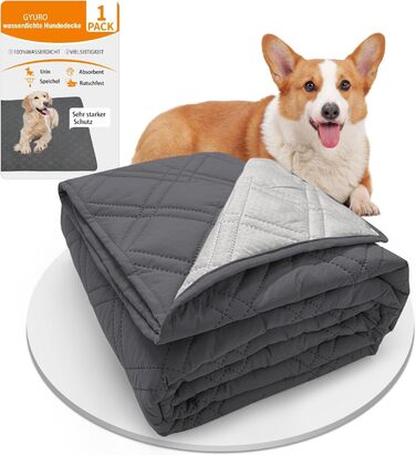 Водонепроникний килимок для собак GYURO, великий, миючий, з неслизьким дном, захищає меблі (235*259 см, 77*178 см, сірий)