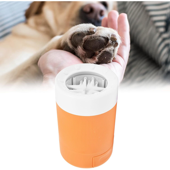 Портативний мийник лап для собак ANKROYU - оранжевий. Легкий та зручний інструмент для чищення лап домашніх тварин. Безпечний, з міцного ABS-пластику, для дому та подорожей.