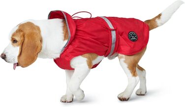 Дощовик для собак HUNTER UPPSALA RAIN, червоний, водонепроникний, вітростійкий, регульований пояс, світловідбиваючий, еластичні петлі на ніжках, компактно пакується, легко чиститься, можна прати, розмір 45