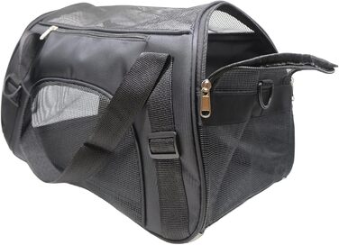 Транспортна сумка для тварин Tecageaon, схвалена авіакомпаніями, для середніх та маленьких котів, цуценят, кошенят, собак/котів, рожева (чорний, M)