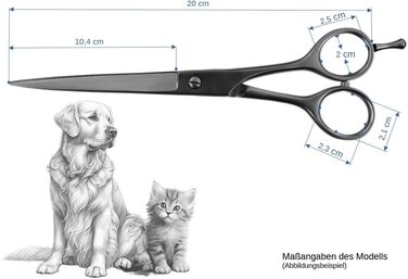 Професійна ножиця для собак Weltmeister Solingen з мікрозубом, 8 дюймів (20 см), преміум-якість, Made in Germany