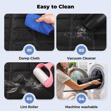 KYG Деки для собак у машину, 4-в-1, 135x147 см, чорний: захист сидіння, водовідштовхувальний, антиковзаючий