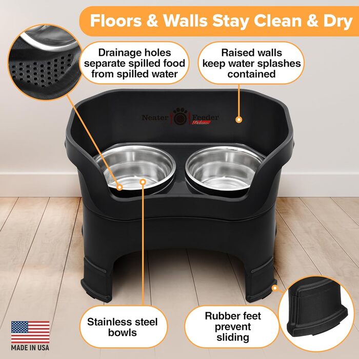 Автоматична годівниця для собак NEATER PET BRANDS Feeder-Deluxe з подовженими ніжками, велика, чорна