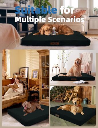 Крісло-ліжко для собак Sytopia XXL, водонепроникне, кошик, 59 кг, для великих собак, для дому та вулиці, 127 см (Чорний)