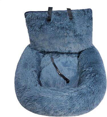 Автомобільне ліжко для собак - безпечний автокрісло для тварин, з м'якою підстилкою, миється, з ременями, для легкових авто, SUV, пікапів (темно-сірий, S)