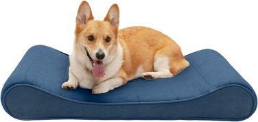 Ортопедичне ліжко для собак Furhaven, великі породи, до 34 кг, знімний, пральний чохол, Minky Plüsch & Samt Luxe, сірий колір, Jumbo/XL, розмір 91 x 61 x 14 см