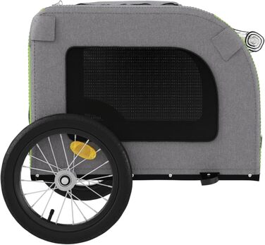 Транспортна переноска для собак та котів з металевим каркасом, Oxford-тканина, PVC-дах, 45 кг, зелено-сіра, Model93836