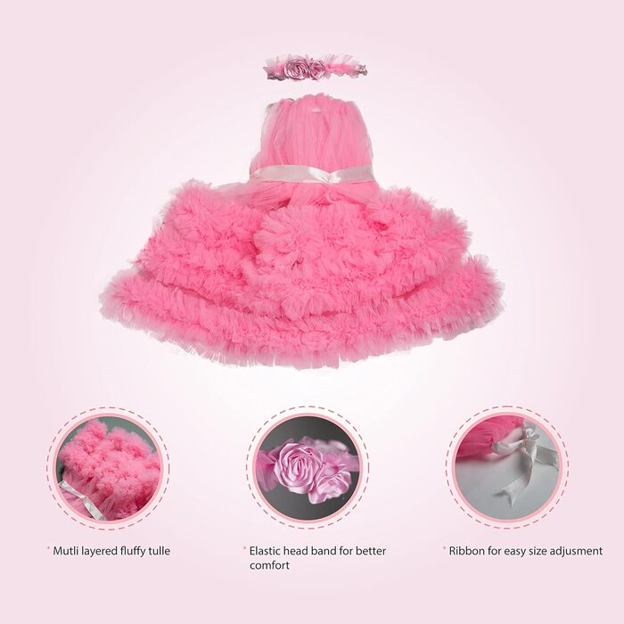 Ошатний одяг для собак та котів з бантиком, розмір M, багатокольоровий (L, Рожевий)