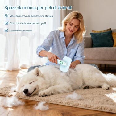 Щітка для собак, самоочисна, для вичісування підшерстка, масажна, для цуценят та кошенят, підходить для довгої та короткої шерсті