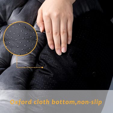 Кругле ліжко для собак та котів, чорне, 60 см, зручне та м'яке, з антиковзною основою, легко миється