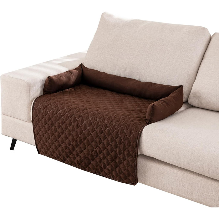 М'яке, зручне ліжко-софа для котів та собак, водонепроникний чохол для собачого дивана, пральна собача підстилка, антиковзаюча подушка для розслаблення, зручні собачі килимки (90 x 90 см, 90x135 см, Колір: Коричневий)