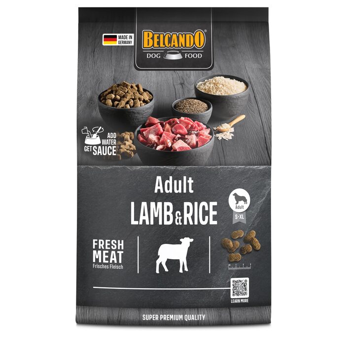 Сухий корм для дорослих собак BELCANDO Adult Lamb & Rice з ягнятиною та рисом для чутливого травлення, 12.5 кг