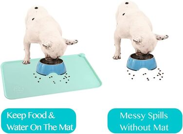 Силіконовий килимок для собак та котів, вологостійкий, неслизький, для мисок, їжі для котів та собак, підняті краї, щоб запобігти розбризкуванню на підлогу (зелений)