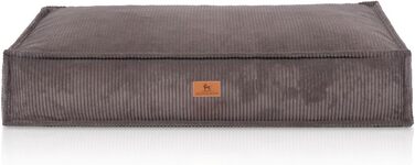 М'яке собаче ліжко Knuffelwuff Lesedi з корду, 120x80 см, коричнево-сірий колір. Знімний, пральний чохол. Підходить для великих, середніх та маленьких собак.