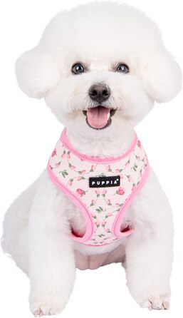 Шлейка для собак Puppia Baba, рожева, L (Pink_Florian), без дискомфорту, для малих та середніх собак