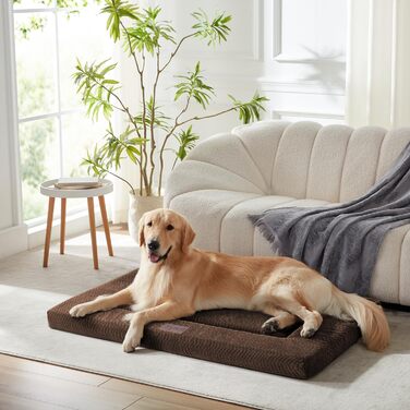 Підстилка для собак WESTERN HOME: м'яка, зручна, антиковзаюча, для великих, середніх та маленьких собак. Розмір 107x69x4 см, колір коричневий (Wave Brown)