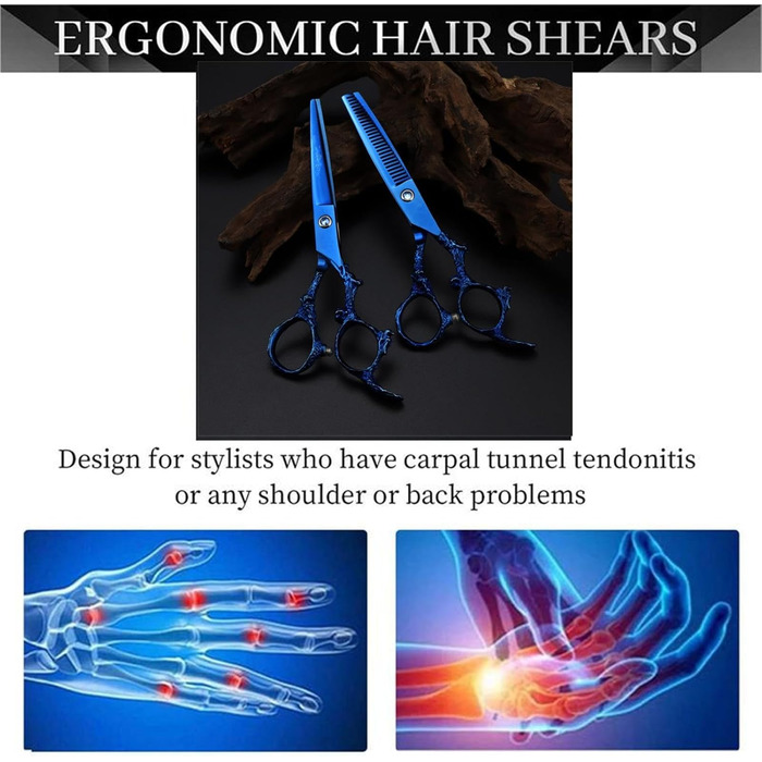 Набір професійних ножиць для грумінгу собак 6 дюймів: прямі та розріджуючі ножиці для догляду за шерстю