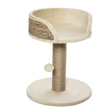 PawHut Cat Tree Маленьке 49 см Котяче дерево з лежачою поверхнею Ігровий м'яч Дерево для лазіння по маленькому коту Stable Cream White