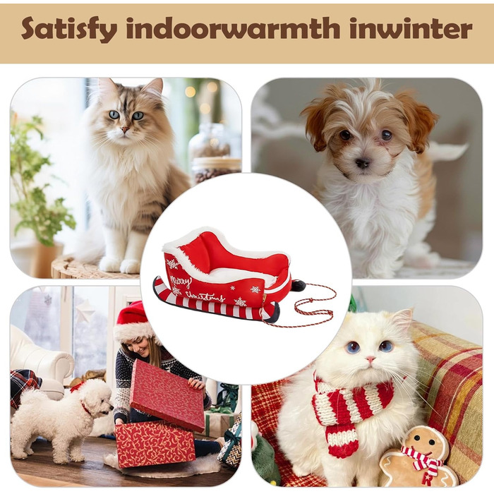 Ліжко для собак та котів у вигляді санної, плюшеве, 50/65/81 см. Тепле, зручне, з антиковзним килимком. Підходить для собак, кошенят та цуценят.